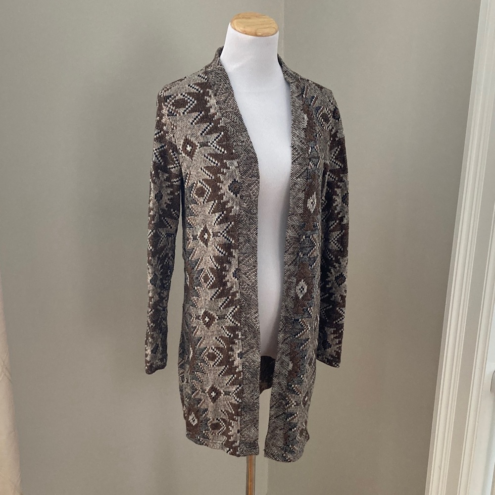 Only - Brown Aztec Patterned Cardigan